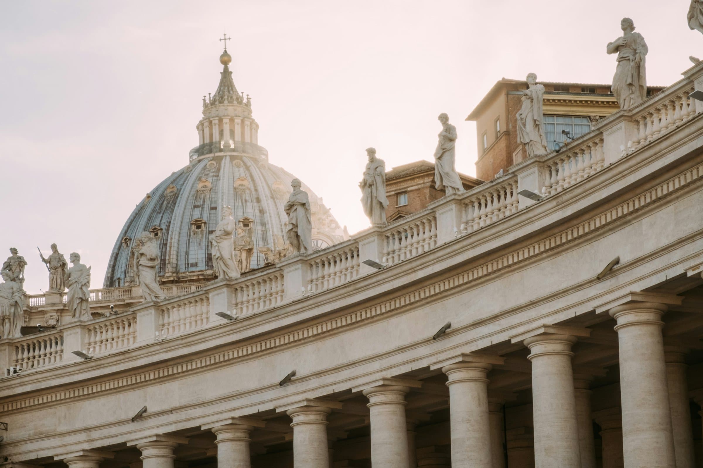 Bernini's colonnade and the dome of St Peter's